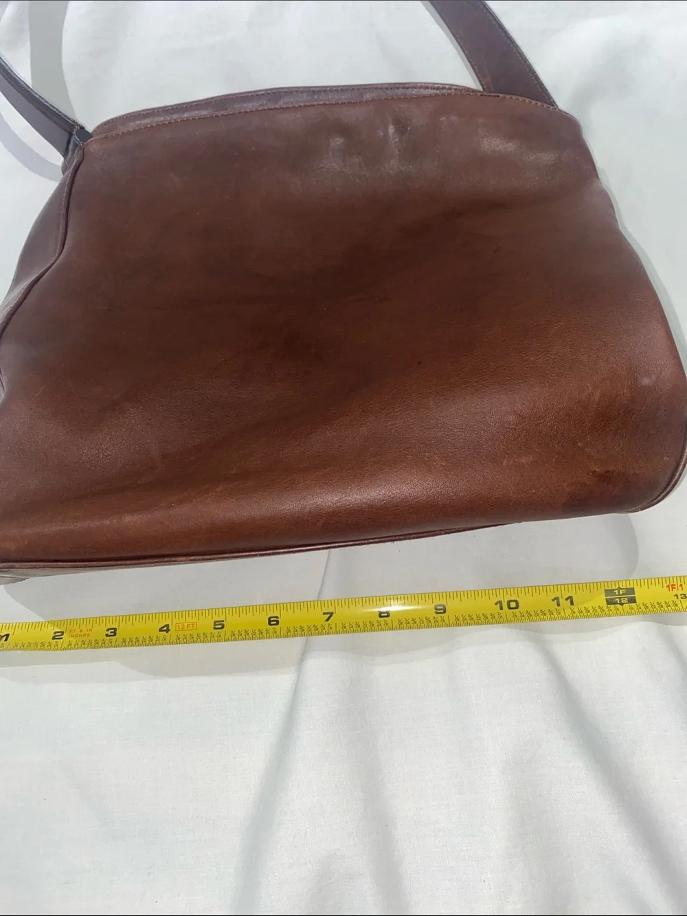 Coach 9180 USA Brown Leather Shoulder Bag with Front Slip Pocket